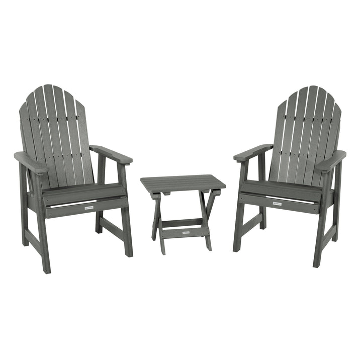 2 Hamilton Deck Chairs with Folding Side Table Kitted Sets Highwood USA Coastal Teak 