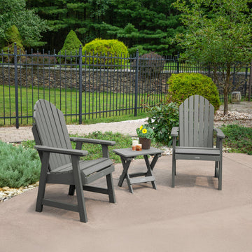 2 Hamilton Deck Chairs with Folding Side Table Kitted Sets Highwood USA 