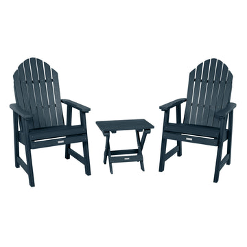 2 Hamilton Deck Chairs with Folding Side Table Kitted Sets Highwood USA Federal Blue 
