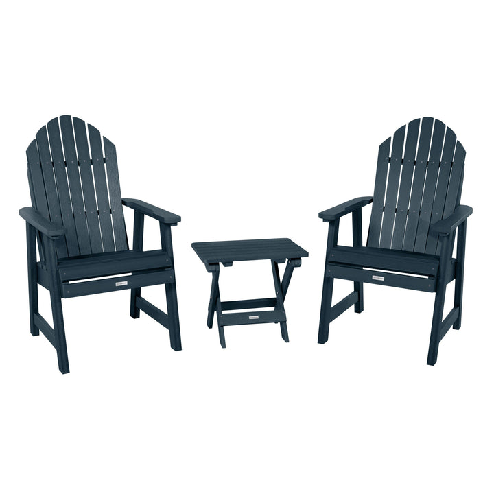 2 Hamilton Deck Chairs with Folding Side Table Kitted Sets Highwood USA Federal Blue 