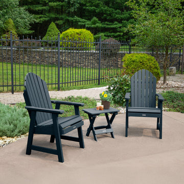 2 Hamilton Deck Chairs with Folding Side Table Kitted Sets Highwood USA 