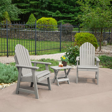 2 Hamilton Deck Chairs with Folding Side Table Kitted Sets Highwood USA 