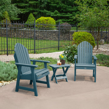 2 Hamilton Deck Chairs with Folding Side Table Kitted Sets Highwood USA 