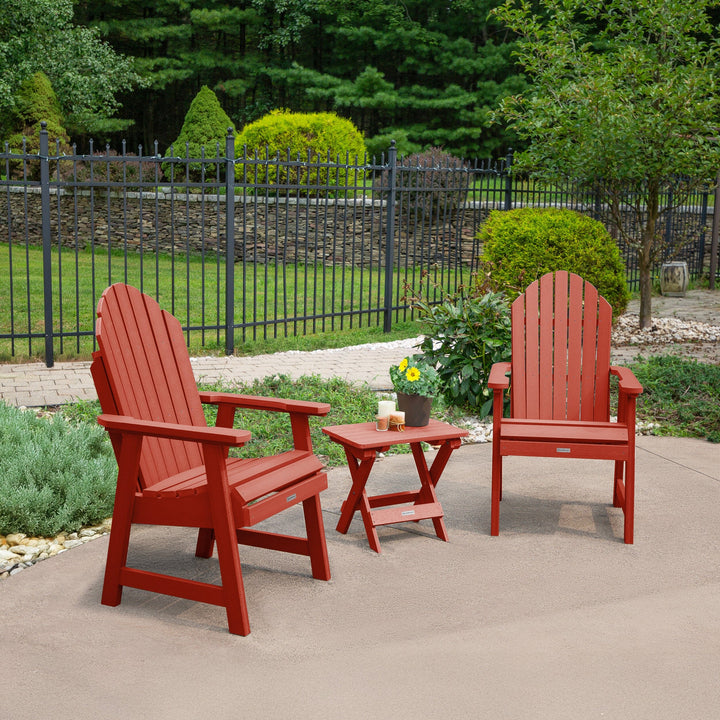 2 Hamilton Deck Chairs with Folding Side Table Kitted Sets Highwood USA 