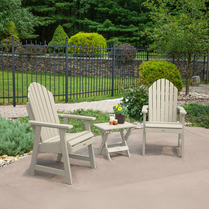 2 Hamilton Deck Chairs with Folding Side Table Kitted Sets Highwood USA 