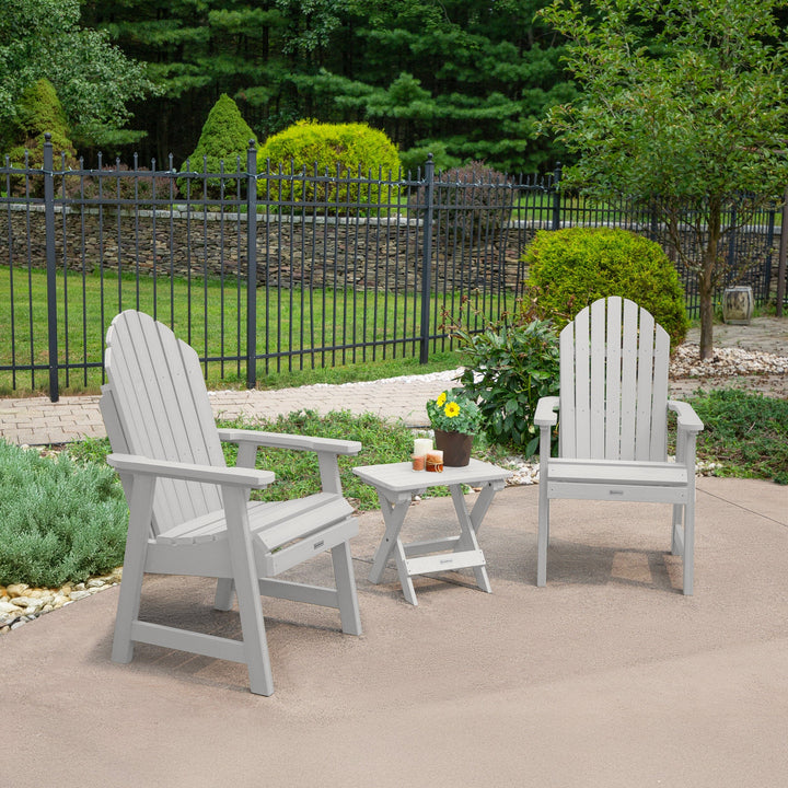 2 Hamilton Deck Chairs with Folding Side Table Kitted Sets Highwood USA 