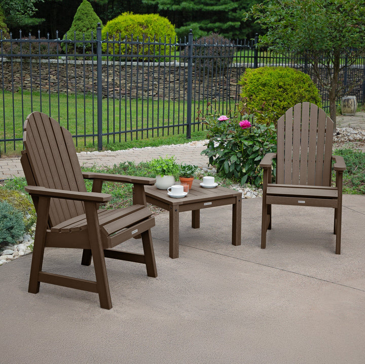 2 Hamilton Deck Chairs with Adirondack Side Table Kitted Sets Highwood USA 