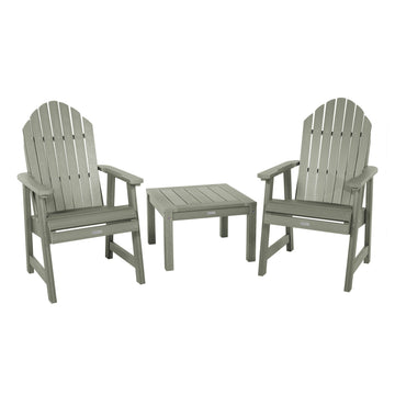 2 Hamilton Deck Chairs with Adirondack Side Table Kitted Sets Highwood USA Eucalyptus 