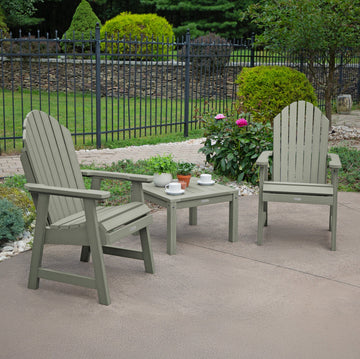 2 Hamilton Deck Chairs with Adirondack Side Table Kitted Sets Highwood USA 