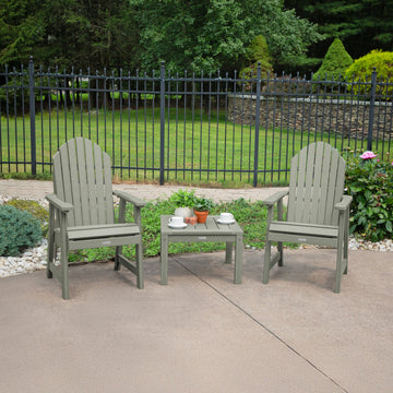 2 Hamilton Deck Chairs with Adirondack Side Table Kitted Sets Highwood USA 