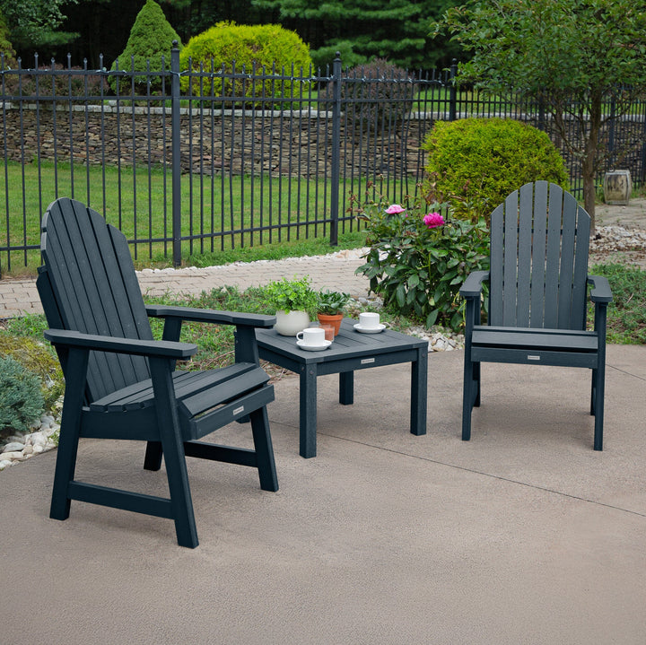 2 Hamilton Deck Chairs with Adirondack Side Table Kitted Sets Highwood USA 