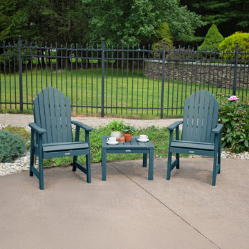 2 Hamilton Deck Chairs with Adirondack Side Table Kitted Sets Highwood USA 