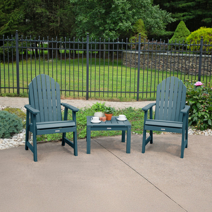 2 Hamilton Deck Chairs with Adirondack Side Table Kitted Sets Highwood USA 