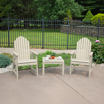 2 Hamilton Deck Chairs with Adirondack Side Table Kitted Sets Highwood USA 
