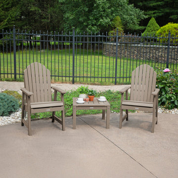 2 Hamilton Deck Chairs with Adirondack Side Table Kitted Sets Highwood USA 