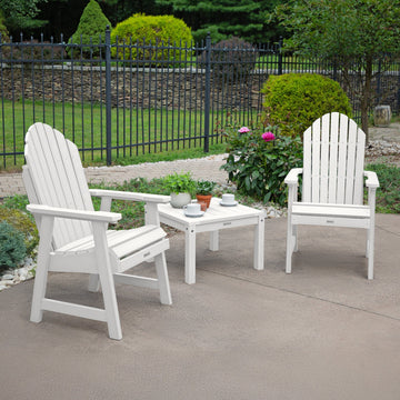 2 Hamilton Deck Chairs with Adirondack Side Table Kitted Sets Highwood USA 