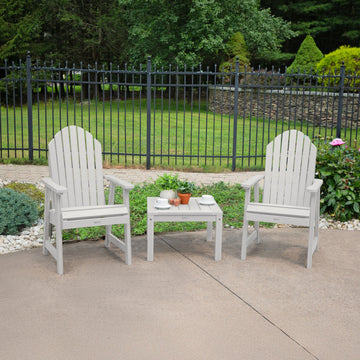2 Hamilton Deck Chairs with Adirondack Side Table Kitted Sets Highwood USA 