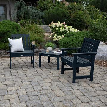 2 Lehigh Garden Chairs with 1 Square Side Table Kitted Sets Highwood USA 
