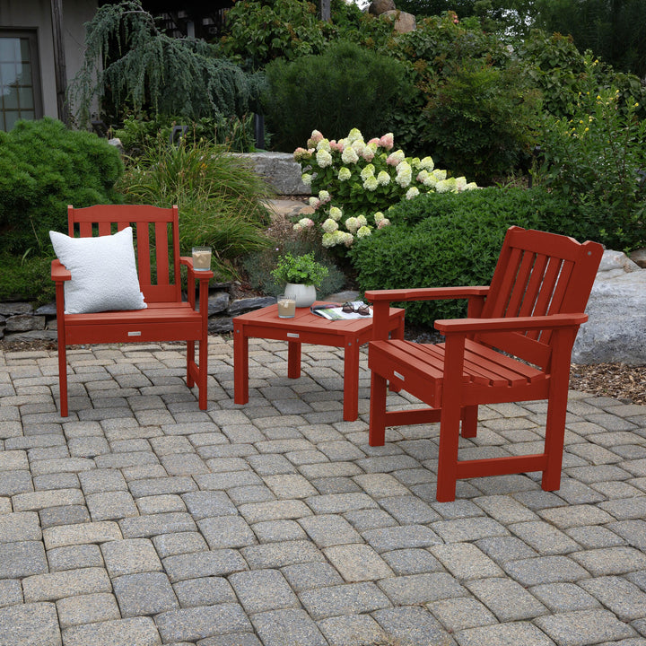 2 Lehigh Garden Chairs with 1 Square Side Table Kitted Sets Highwood USA 