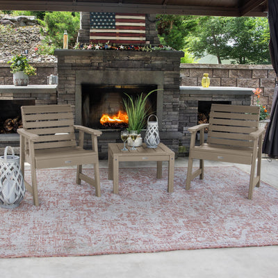 2 Weatherly Garden Chairs with Square Side Table Kitted Sets Highwood USA 