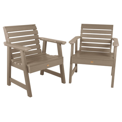 Set of 2 Weatherly Garden Chairs Kitted Sets Highwood USA Woodland Brown 