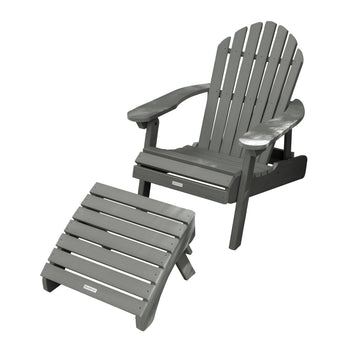 Hamilton Reclining Adirondack Chair with Folding Ottoman Adirondack Chairs Highwood USA Coastal Teak 