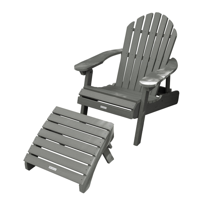 Hamilton Reclining Adirondack Chair with Folding Ottoman Adirondack Chairs Highwood USA Coastal Teak 
