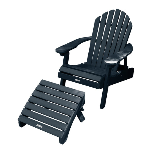 Hamilton Reclining Adirondack Chair with Folding Ottoman Adirondack Chairs Highwood USA Federal Blue 