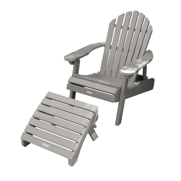 Hamilton Reclining Adirondack Chair with Folding Ottoman Adirondack Chairs Highwood USA Harbor Gray 