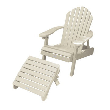 Hamilton Reclining Adirondack Chair with Folding Ottoman Adirondack Chairs Highwood USA Whitewash 