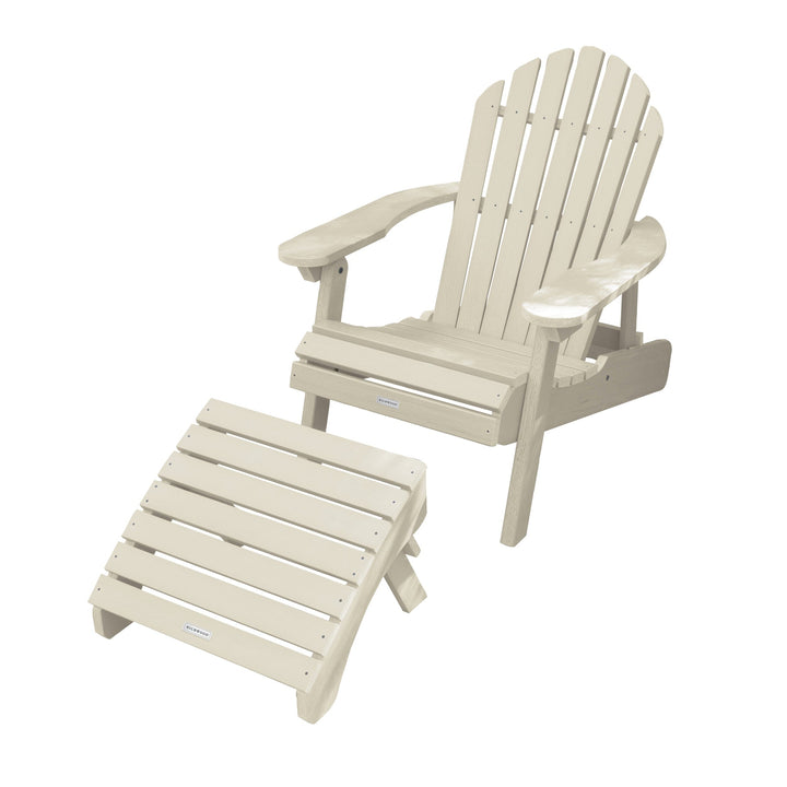 Hamilton Reclining Adirondack Chair with Folding Ottoman Adirondack Chairs Highwood USA Whitewash 