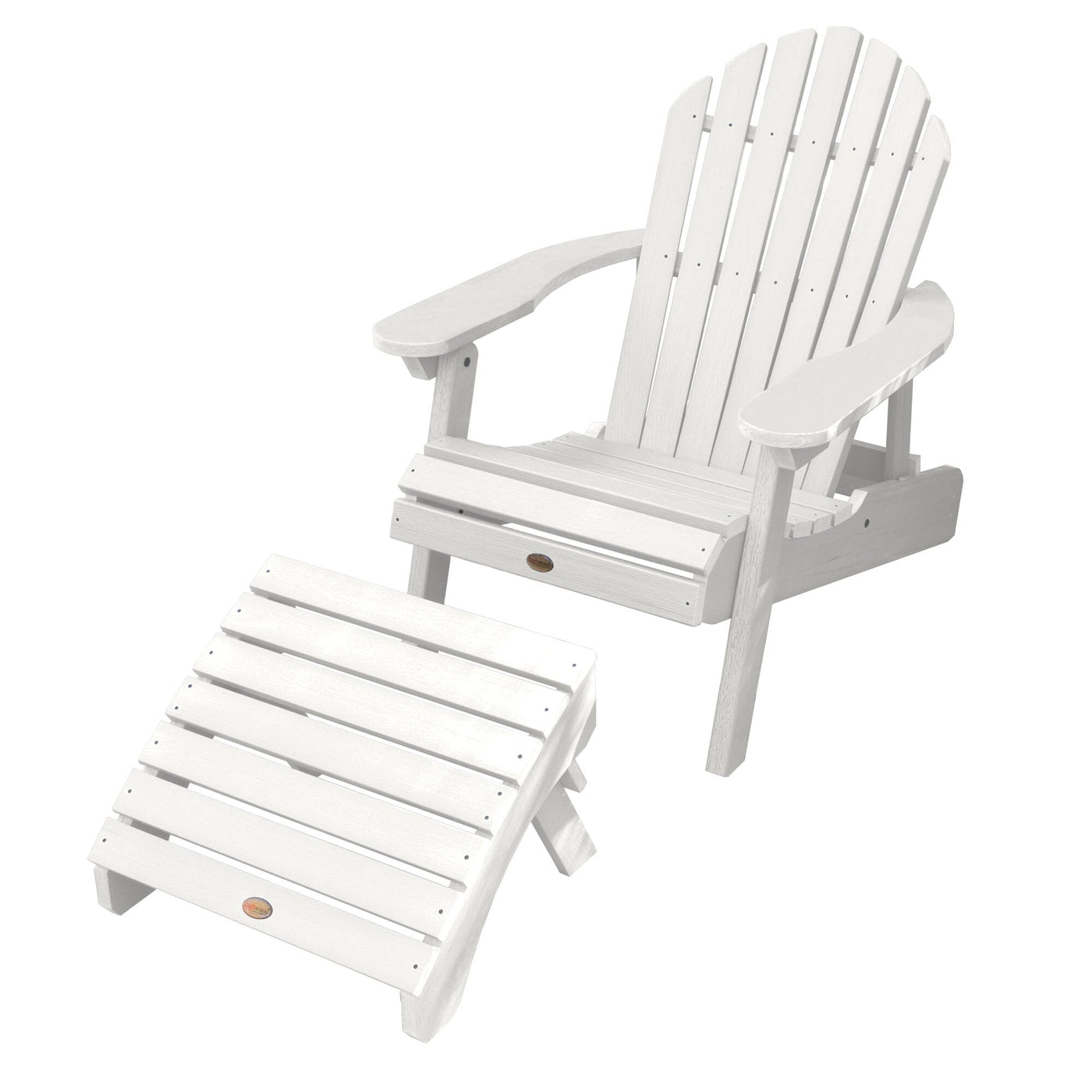 Hamilton Reclining Adirondack Chair with Folding Ottoman Adirondack Chairs Highwood USA White 