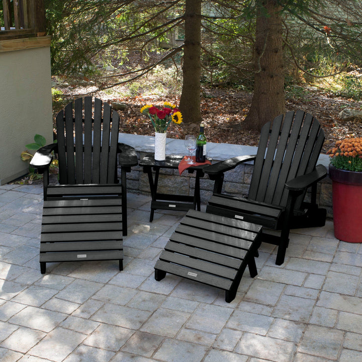 2 Hamilton Adirondack Chairs, 2 Ottomans & Side Table Kitted Sets Highwood USA 