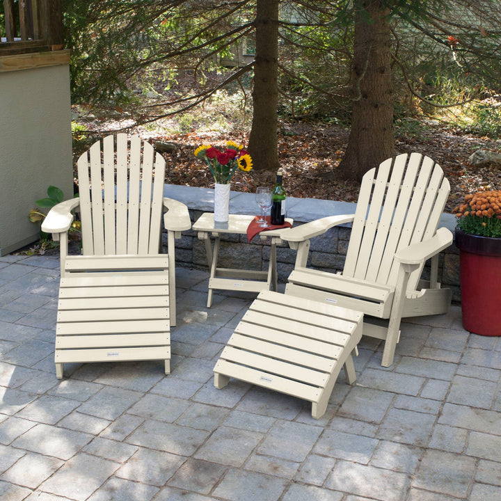 2 Hamilton Adirondack Chairs, 2 Ottomans & Side Table Kitted Sets Highwood USA 