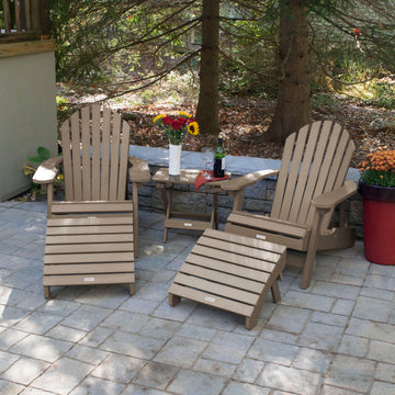 2 Hamilton Adirondack Chairs, 2 Ottomans & Side Table Kitted Sets Highwood USA 