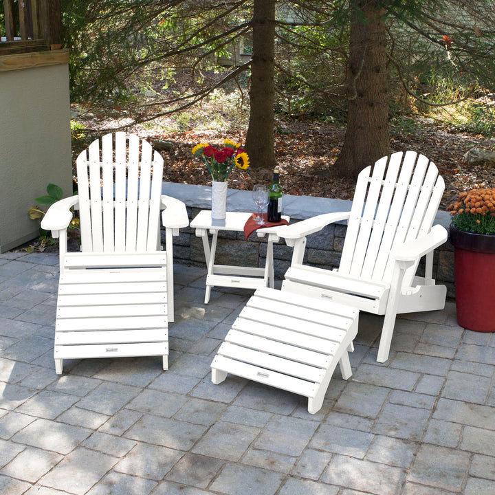 2 Hamilton Adirondack Chairs, 2 Ottomans & Side Table Kitted Sets Highwood USA 