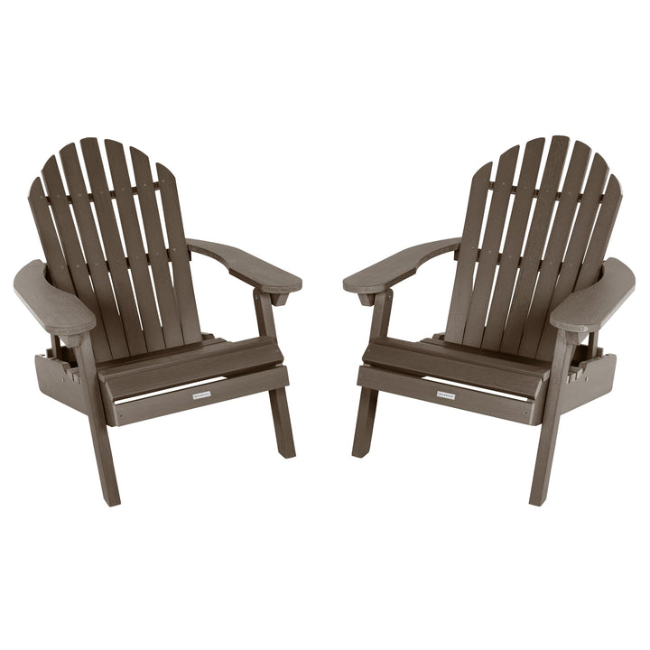 Set of 2 Hamilton Reclining Adirondack Chairs Adirondack Chairs Highwood USA Weathered Acorn 