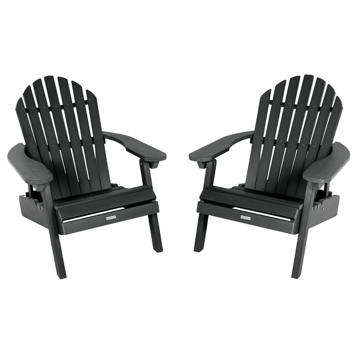 Set of 2 Hamilton Reclining Adirondack Chairs Adirondack Chairs Highwood USA Black 