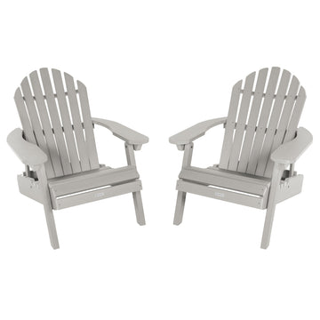 Set of 2 Hamilton Reclining Adirondack Chairs Adirondack Chairs Highwood USA Harbor Gray 