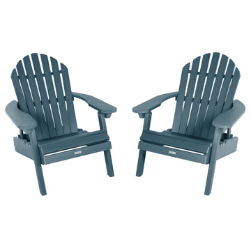 Set of 2 Hamilton Reclining Adirondack Chairs Adirondack Chairs Highwood USA Nantucket Blue 