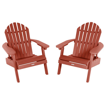 Set of 2 Hamilton Reclining Adirondack Chairs Adirondack Chairs Highwood USA Rustic Red 