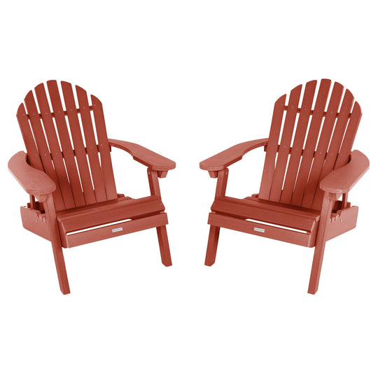 Set of 2 Hamilton Reclining Adirondack Chairs Adirondack Chairs Highwood USA Rustic Red 