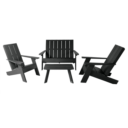 Italica Modern Adirondack Conversation Set Kitted Sets Highwood USA Black 