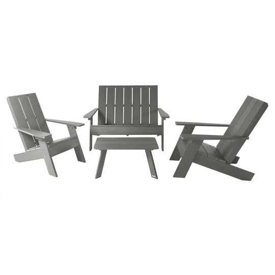 Italica Modern Adirondack Conversation Set Kitted Sets Highwood USA Coastal Teak 