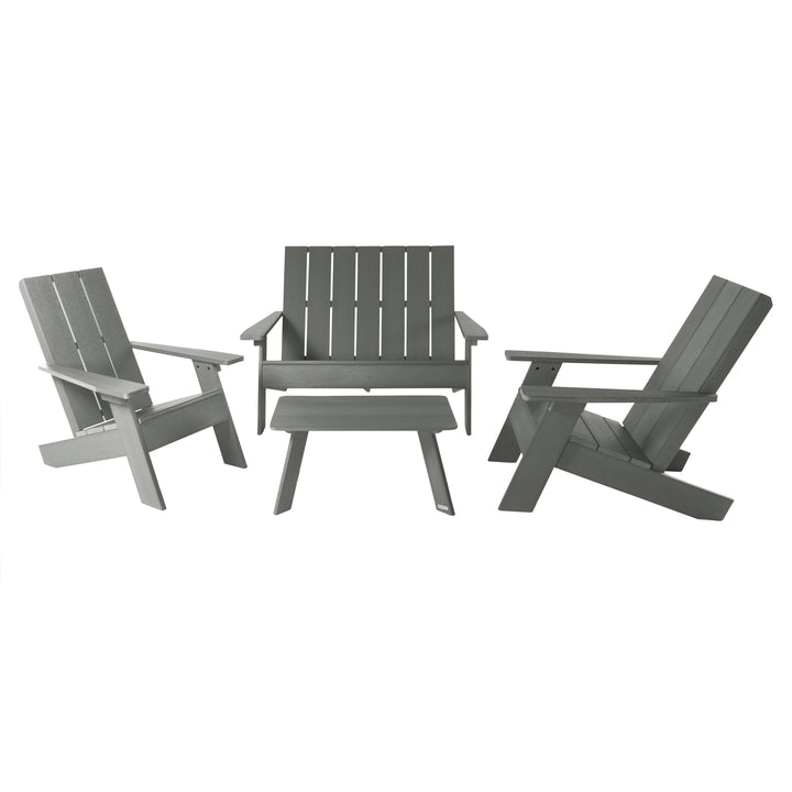 Italica Modern Adirondack Conversation Set Kitted Sets Highwood USA Coastal Teak 