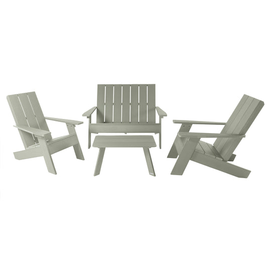 Italica Modern Adirondack Conversation Set Kitted Sets Highwood USA Eucalyptus 