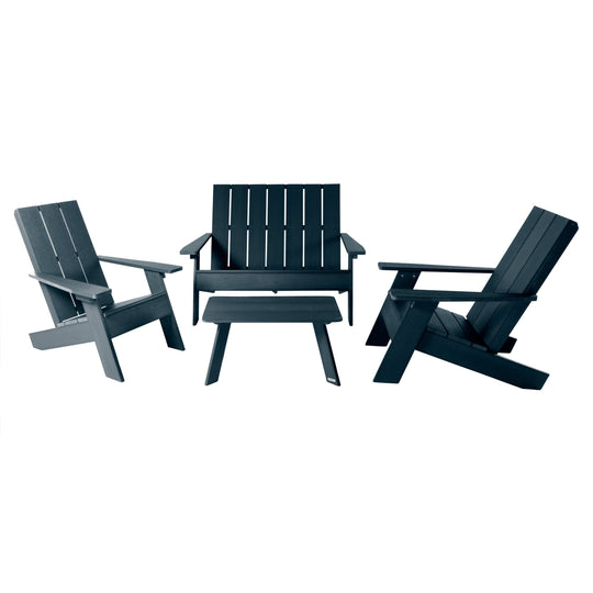 Italica Modern Adirondack Conversation Set Kitted Sets Highwood USA Federal Blue 