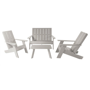 Italica Modern Adirondack Conversation Set Kitted Sets Highwood USA Harbor Gray 