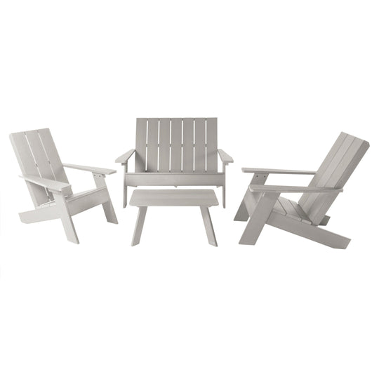 Italica Modern Adirondack Conversation Set Kitted Sets Highwood USA Harbor Gray 
