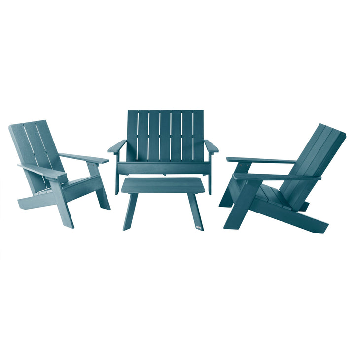 Italica Modern Adirondack Conversation Set Kitted Sets Highwood USA Nantucket Blue 